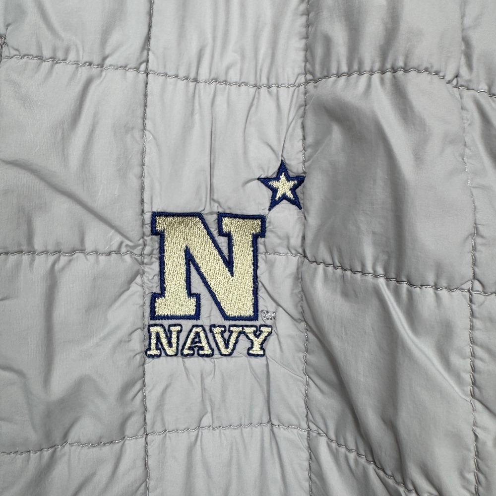 Navy Midshipmen Quilted Puffer Vest Men Large Gray Cutter & Buck WeatherTec - Picture 4 of 11